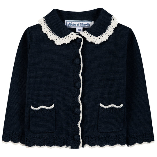 TARTINE ET CHOCOLAT Jackie Baby Cardgian - Marine