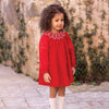 TARTINE ET CHOCOLAT Poinsettia Baby Dress - Cerise