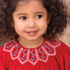 TARTINE ET CHOCOLAT Poinsettia Baby Dress - Cerise