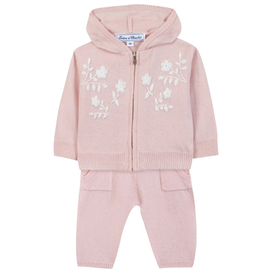 TARTINE ET CHOCOLAT Knit Baby Jogging Set - Rosée