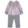TARTINE ET CHOCOLAT Liberty Blouse Baby Set - Gris Moyen Chiné