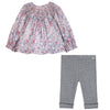 TARTINE ET CHOCOLAT Liberty Blouse Baby Set - Gris Moyen Chiné