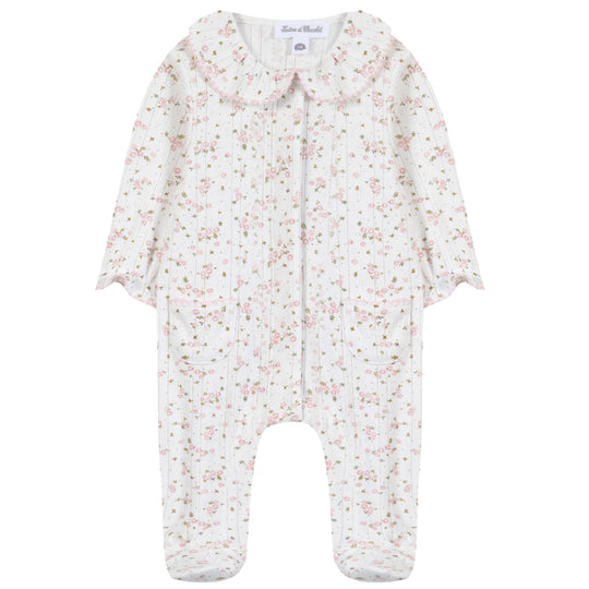 TARTINE ET CHOCOLAT Floral Pointelle Pajamas - Nacre