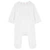 TARTINE ET CHOCOLAT Embroidered Footed Pajamas - Nacre