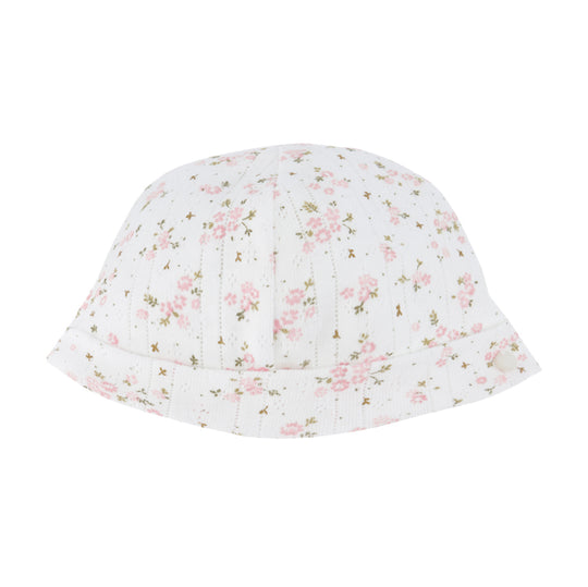 TARTINE ET CHOCOLAT Pointelle Floral Bonnet - Ivoire