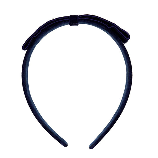 TARTINE ET CHOCOLAT Velvet Embellished Headband - Marine