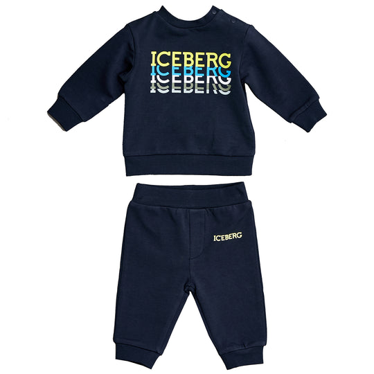 ICEBERG Ombre Ice Logo Baby Sweatsuit