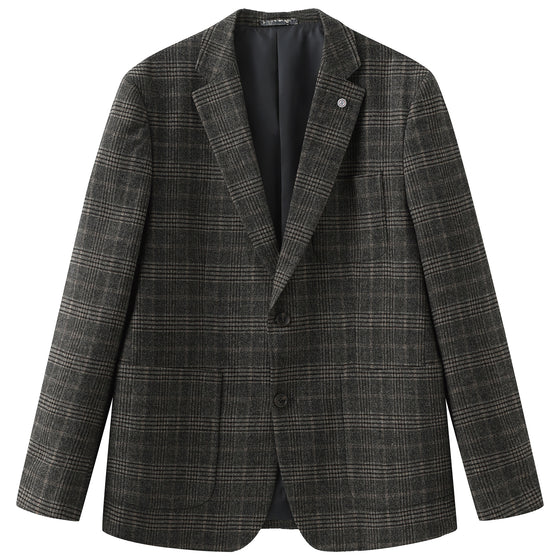 SERGE BLANCO Simon Plaid Grey Blazer