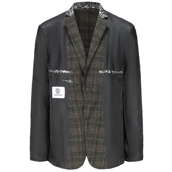 SERGE BLANCO Simon Plaid Grey Blazer