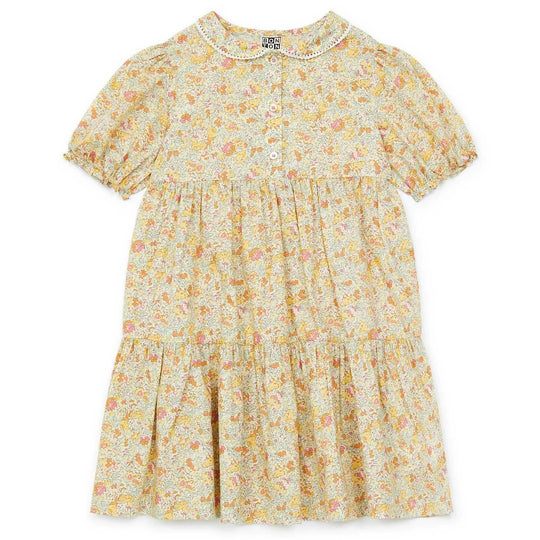 BONTON Enora Yellow Liberty Floral Dress