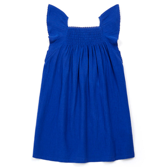 Bleu Vacances Reveuse Gauze Cotton Dress