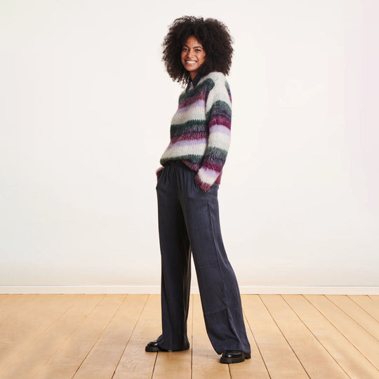 LA FÉE MARABOUTÉE Talion Striped Sweater - Lavender / Ecru