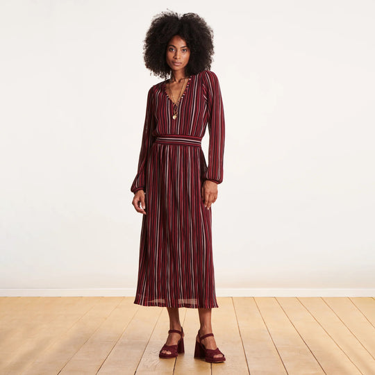 LA FÉE MARABOUTÉE Ziola Striped Dress - Currant