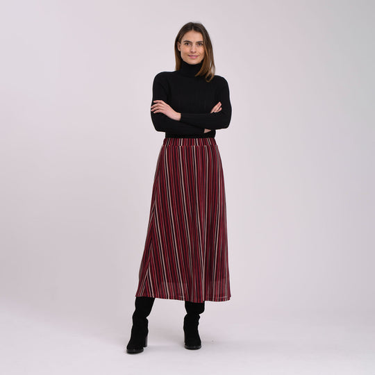 LA FÉE MARABOUTÉE Rabana Striped Skirt - Currant