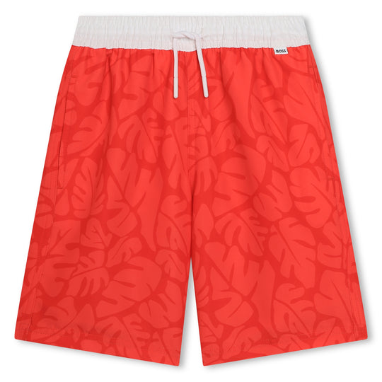 BOSS KIDSWEAR Tropical Red Surfer Shorts