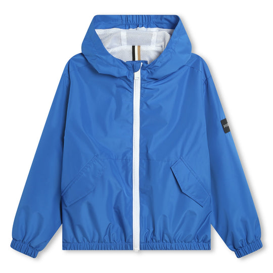 BOSS KIDSWEAR Electric Blue Hooded Windbreaker