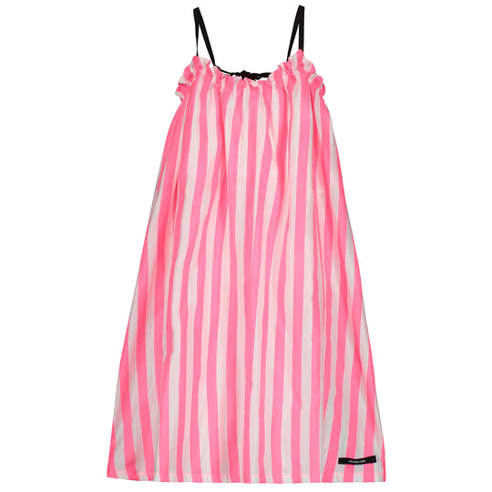 LITTLE CREATIVE FACTORY Carousel Strap Dress - White & Neon Pink