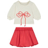 LITTLE CREATIVE FACTORY Odyssey Skirt Set - Red/Cream