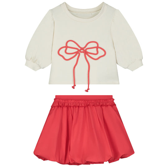 LITTLE CREATIVE FACTORY Odyssey Skirt Set - Red/Cream