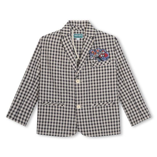 KENZO KIDS Seersucker and Flowers Suit Jacket