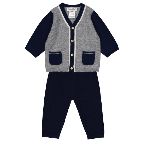 LES LUTINS Louis Cashmere Baby Set - Grey
