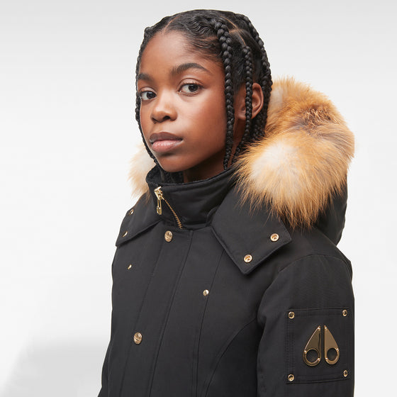 Gold Parka with Shearling Hood