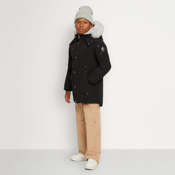 Unisex Parka with Shearling Hood - Black / Natural
