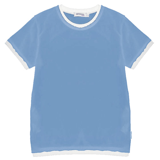 Contrast Band Ringer T-shirt - Blue