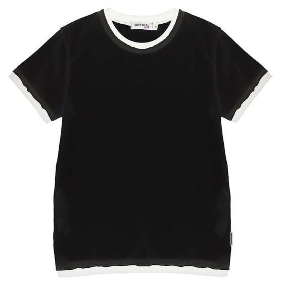 Contrast Band Ringer T-shirt - Black