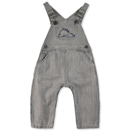 BONTON Soft Grey Embroidered Icare Baby Overalls