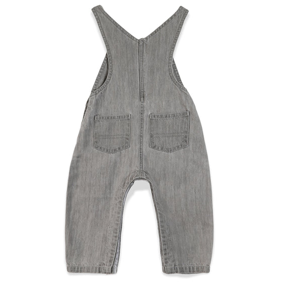 Soft Grey Embroidered Icare Baby Overalls