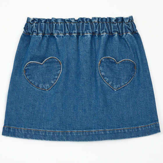 Douchka Heart Pocket Denim Skirt  - FINAL SALE