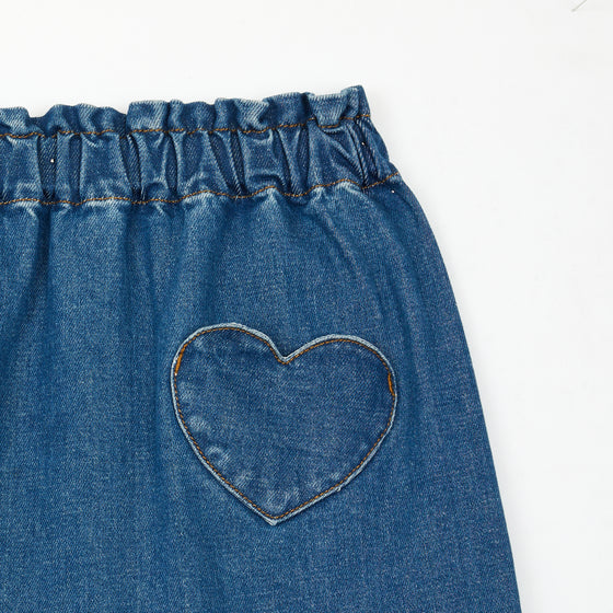 Douchka Heart Pocket Denim Skirt  - FINAL SALE