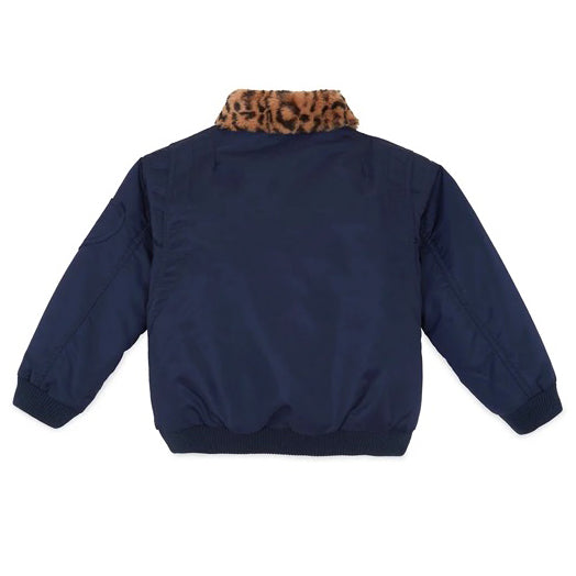 Joyce Leopard-Colalr Bomber Jacket