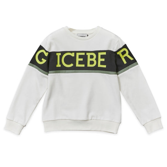 ICEBERG Neon Logo Stripe Sweatshirt
