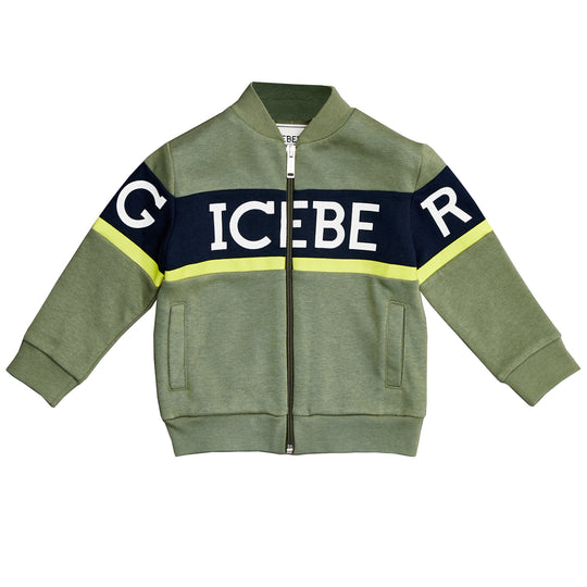 ICEBERG Logo Stripe Zip Sweatshirt