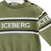 Logo Stripe Cotton Sweater - Green