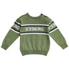 Logo Stripe Cotton Sweater - Green