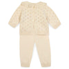 Ruffled Knit Cotton Baby Set - Cream