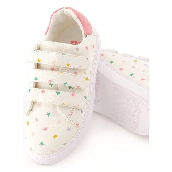 Allover Stars Velcro Sneakers - Cream Multi