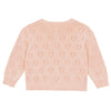 Openwork Heart Knit Baby Cardigan - Pink Shell