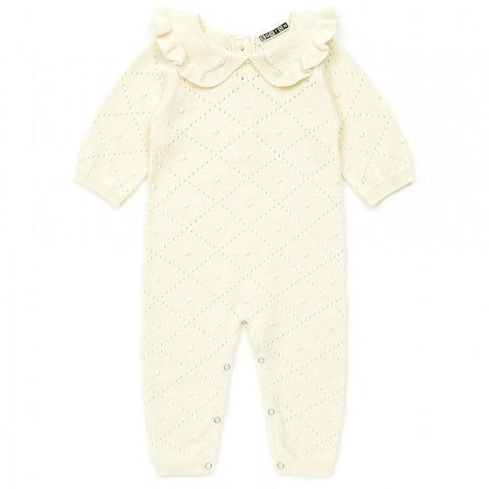 BONTON Ruffle Collar Knit Jumpsuit