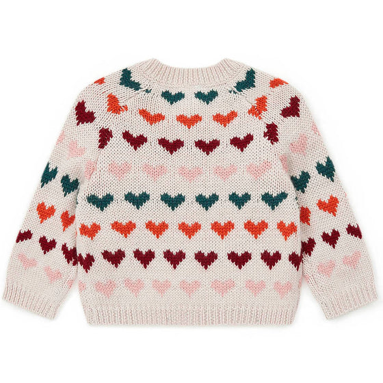 Jacquard Heart Knit Cardigan