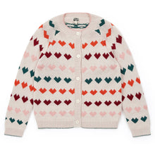  Jacquard Heart Knit Cardigan  - FINAL SALE