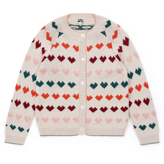 Jacquard Heart Knit Cardigan  - FINAL SALE