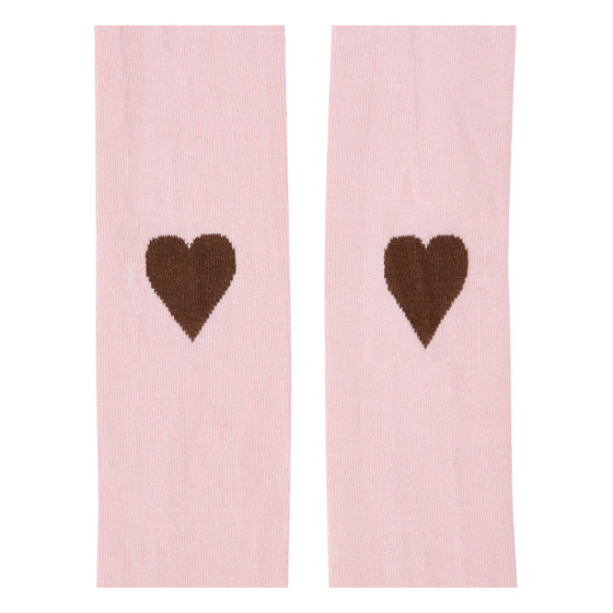 Cotton Blend Heart Leggings - Pink