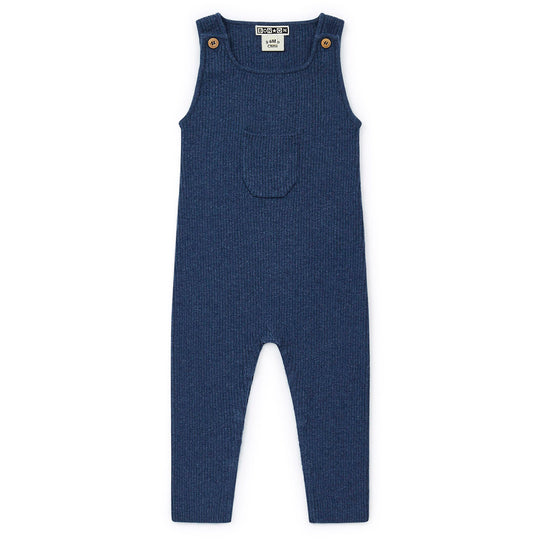 BONTON Minot Knit Baby Jumpsuit - Blue Melange