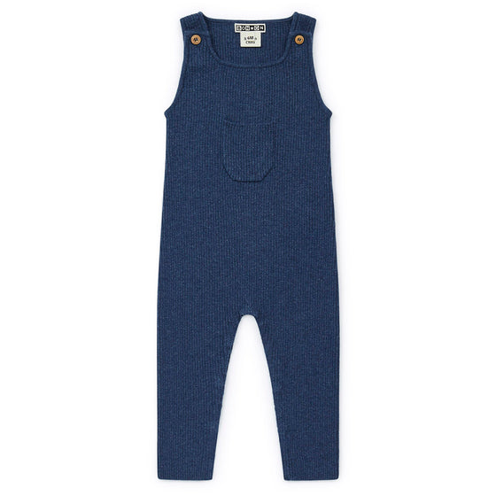 Minot Knit Baby Jumpsuit - Blue Melange  - FINAL SALE