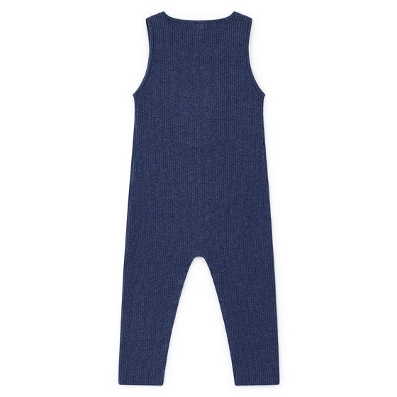 Minot Knit Baby Jumpsuit - Blue Melange  - FINAL SALE