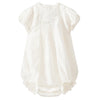 BONPOINT Lotti Organic Cotton Lace Romper - Blanc Lait